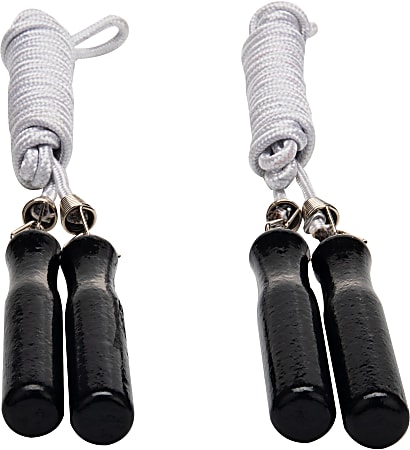 Mind Reader Cotton Jump Ropes With Acrylic Handles, White, Pack Of 2 Ropes