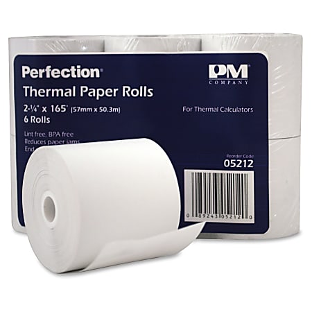 Office Depot® Brand Thermal Paper Rolls, 2-1/4" x 165', White, Pack Of 6