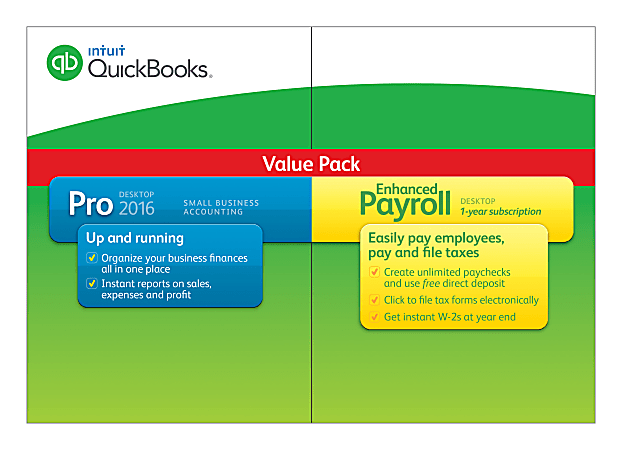 QuickBooks® Pro With Enhanced Payroll Bundle 2016, Traditional Disc