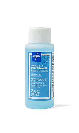 Medline SparkleFresh Alcohol-Free Mouthwash, 2 Oz, Pack Of 96