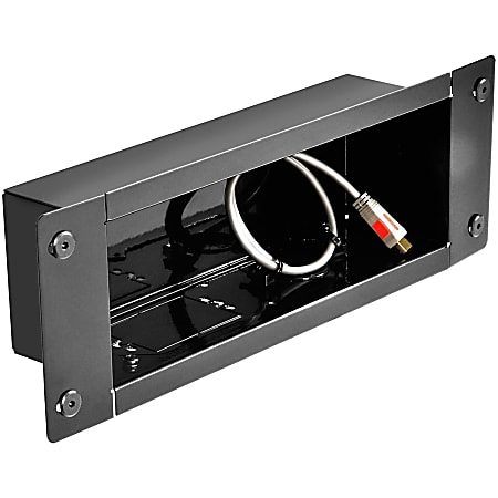Peerless-AV Recessed Cable Management and Power Storage Accessory Box - Cable Manager - Gloss Black - 1 - Cold Rolled Steel