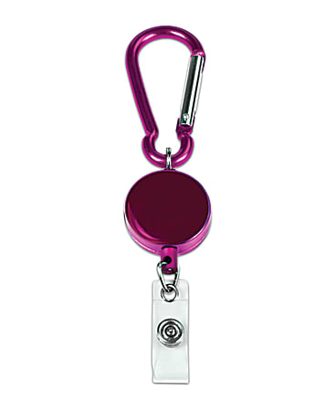 MyID Reel Carabiner Card Holder, 1 1/4", Pink