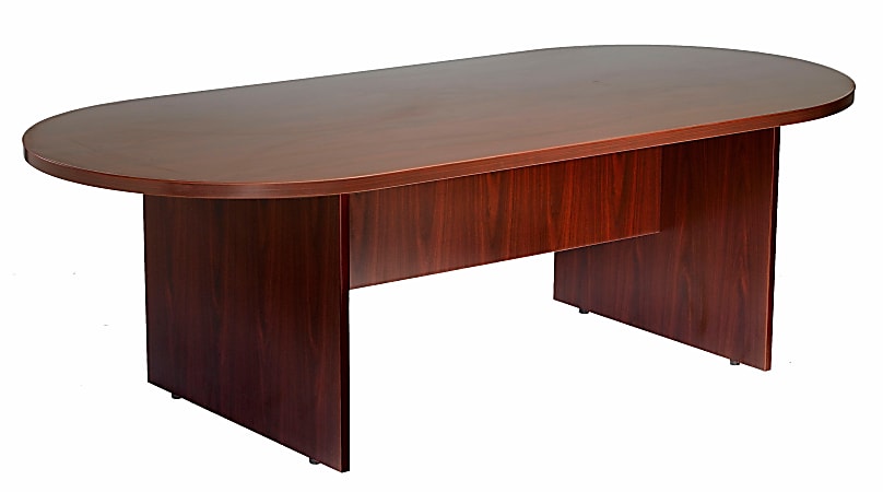 Boss Office Products 95"W Wood Race Track Conference Table, Mahogany