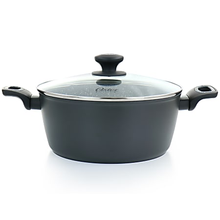 Oster 3.5 Quart Nonstick Aluminum Saute Pan with Lid in Gray