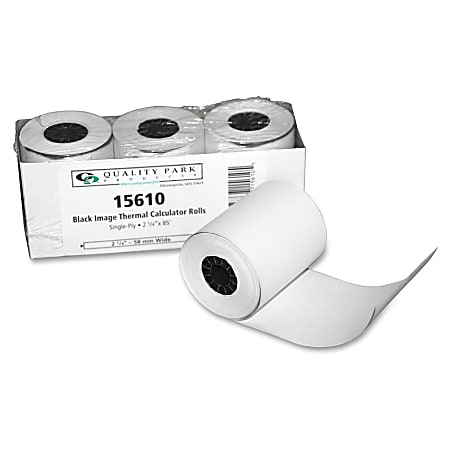 Quality Park Thermal Paper - 2 1/4" x 85 ft - 3 / Pack - White