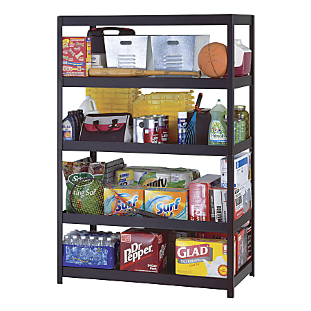 Edsal Heavy-Duty Steel Shelving, 5 Shelves, 48"W x 24"D, Black