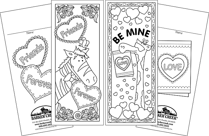Barker Creek Bookmark Duets, Valentine's Day, Pack Of 60