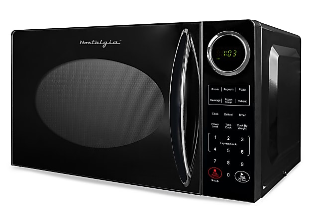 Nostalgia Retro Countertop Microwave Oven, 0.9 Cu. Ft., Black