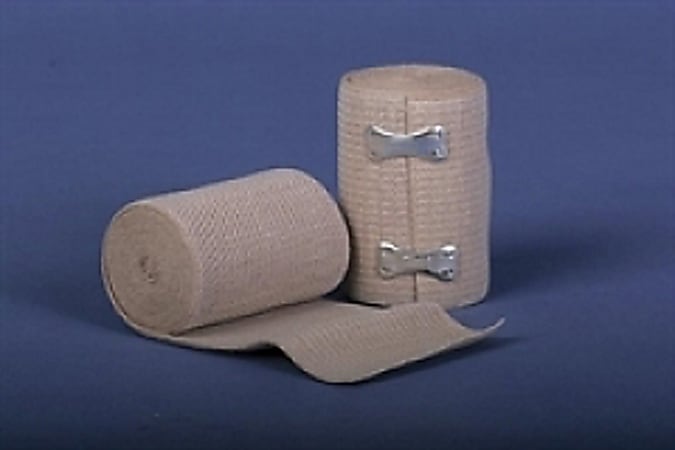 Medline Nonsterile Soft-Wrap Elastic Bandages, 4" x 5 Yd., Tan, Pack Of 50