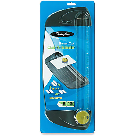 Swingline SmartCut Dial-A-Blade 12 Cut Length Rotary Trimmer With 4-in-1  Blade, 10 Sheet Capacity, 9413B