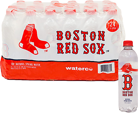 Boston Red Sox Sports Water, Natural Spring Water, 16.9 Oz, Pack of 24 Bottles