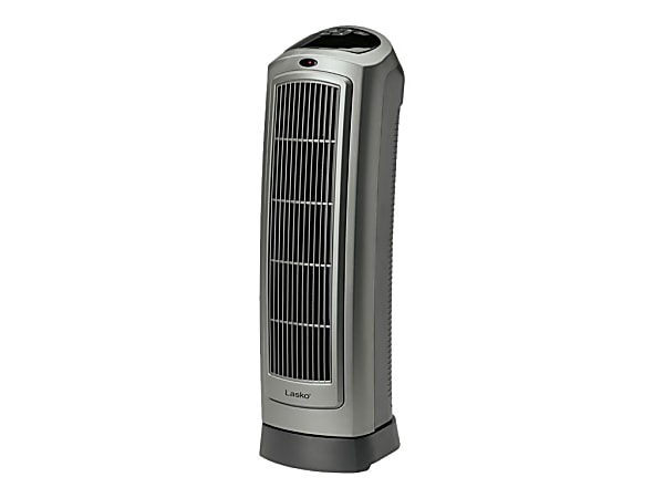 Lasko® 1500 Watts Electric Ceramic Oscillating Tower Heater, 2 Heat Settings, 23"H x 7.25"W x 8.5"D
