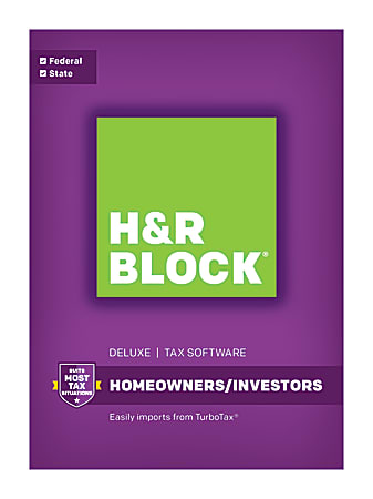H&R Block® Deluxe + State 2016 Tax Software, For PC And Apple® Mac®, Traditional Disc