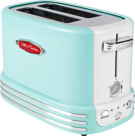 Nostalgia Electrics Retro 2 Slice Extra Wide Slot Toaster Aqua