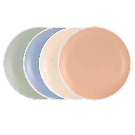 Spice by Tia Mowry Creamy Tahini 4-Piece Round Stoneware Dessert Plate Set, Assorted Colors