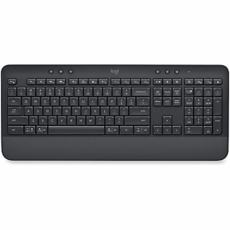 Logitech Signature K650 Comfort Full-Size Wireless Keyboard with Wrist Rest, BLE Bluetooth or Logi Bolt, Graphite - 920010908