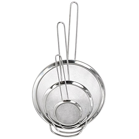 Oster Baldwyn 3-Piece Stainless Steel Mesh Strainer Set, Silver