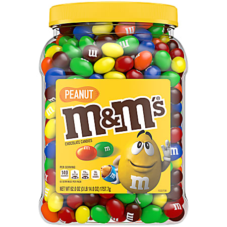 M&M PEANUT Milk Chocolate, Family Size Candy Bag, Individual Pouches (2  Pounds)