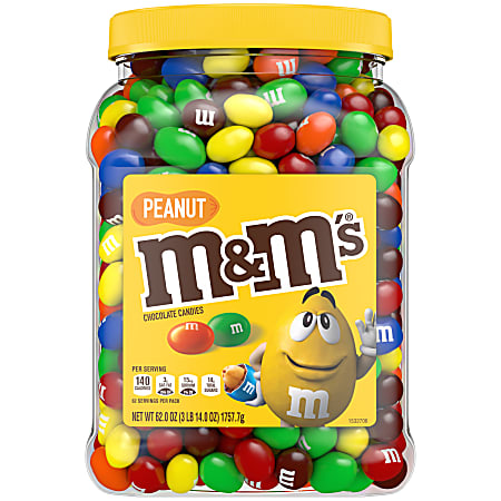 M&M&#x27;s® Milk Chocolate Peanut Candies Jar, 62 Oz