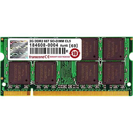 Transcend JetRAM 2GB DDR2 SDRAM Memory Module - 2GB - 667MHz DDR2-667/PC2-5400 - DDR2 SDRAM - 200-pin SoDIMM
