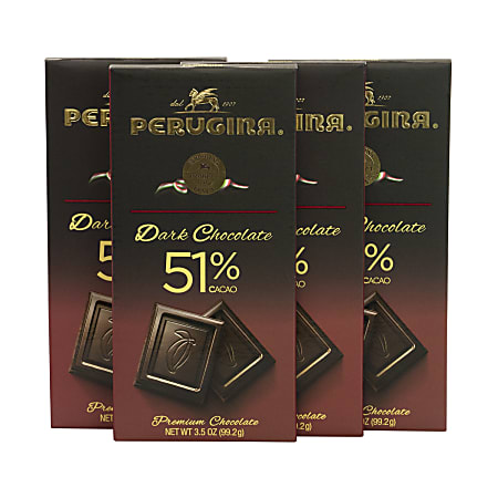 Perugina 51% Dark Chocolate Bars, 3.5 Oz, Pack Of 4 Bars
