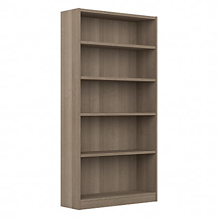 Bush® Furniture Universal 72"H 5-Shelf Bookcase, Ash Gray, Standard Delivery
