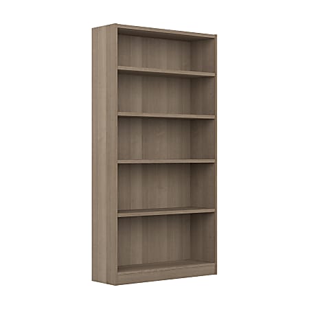 Bush® Furniture Universal 72"H 5-Shelf Bookcase, Ash Gray, Standard Delivery