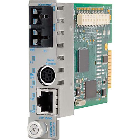 Omnitron Systems iConverter 8903N-1 Network Media Converter - 1 x Network (RJ-45) - 1 x SC Ports - 10/100Base-TX, 100Base-FX - 18.64 Mile - Internal