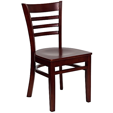 Flash Furniture Ladder Back Wood Restaurant Accent Chair, Mahogany Seat/ Mahogany Frame