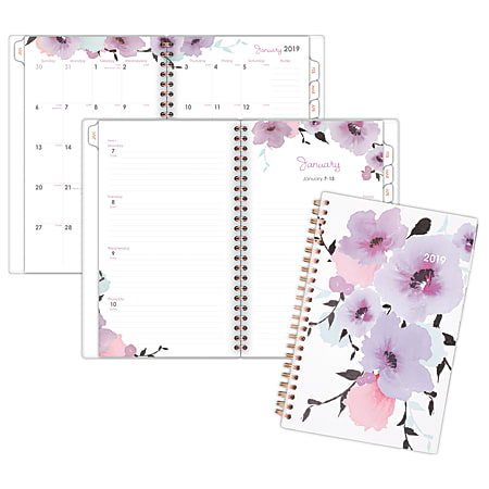Cambridge® Weekly/Monthly Planner, 4 7/8" x 8", Mina, January 2019 to December 2019