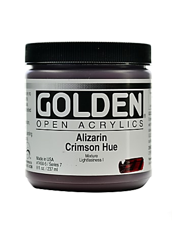Golden OPEN Acrylic Paint, 8 Oz Jar, Alizarin Crimson Hue