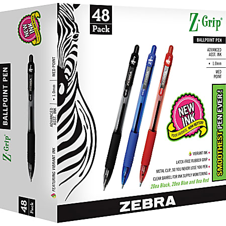 Zebra Z-Grip Retractable Ballpoint Pens - Medium Pen Point - 1 mm Pen Point Size - Retractable - Assorted - Assorted Barrel - 7 / Pack Zebra Z-Grip Retractable Ballpoint Pens - Medium Pen Point - 1 mm Pen Point Size - Retractable - Assorted - Assorted Barrel - 7 / Pack