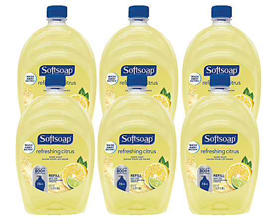 Softsoap® Liquid Hand Soap Refills, Fresh Citrus Scent, 50 Oz Bottle, Pack Of 6 Bottles