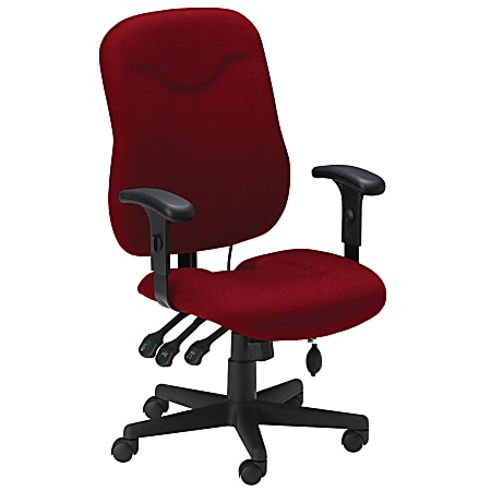 Mayline® Group Comfort Series 9414 High-Back Fabric Chair, 44"H x 26"W x 26"D, Black Frame, Burgundy Fabric