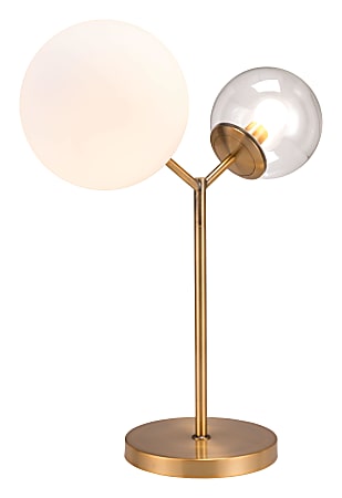 Zuo Modern® Constance Table Lamp, 22"H, Gold Shade/Gold Base
