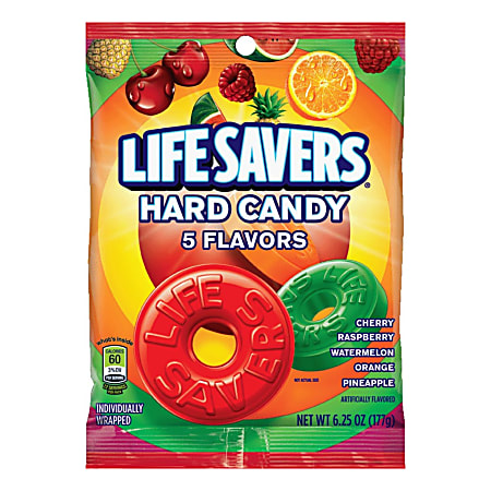 Wrigley's Life Savers Hard Candy, 5 Flavors, 6.25 Oz Bag