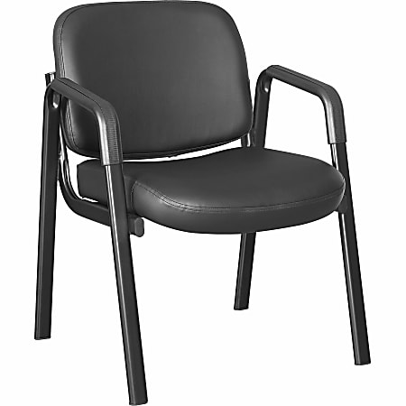 Lorell Deluxe Leather 4-Leg Guest Chair - Leather, Plywood Seat Material - Leather, Plywood Back Material - 84594