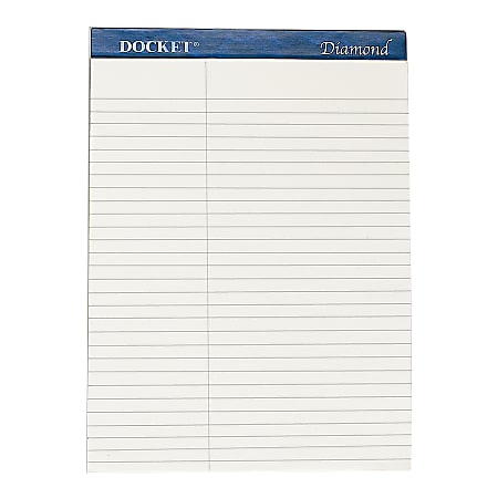 TOPS® Docket® Diamond 100% Recycled Writing Pads, 8 1/2" x 11", Law Ruled, 50 Sheets, Ivory, Pack Of 2 Pads