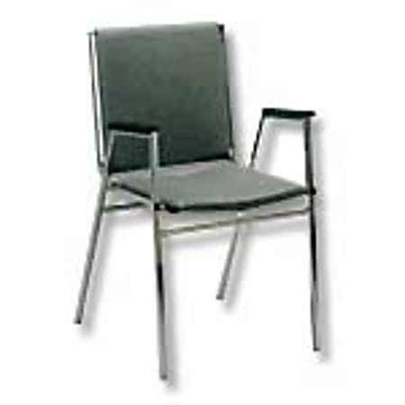 Realspace® Stacking Chair With Arms, 33"H x 21"W x 23"D, Gray Fabric