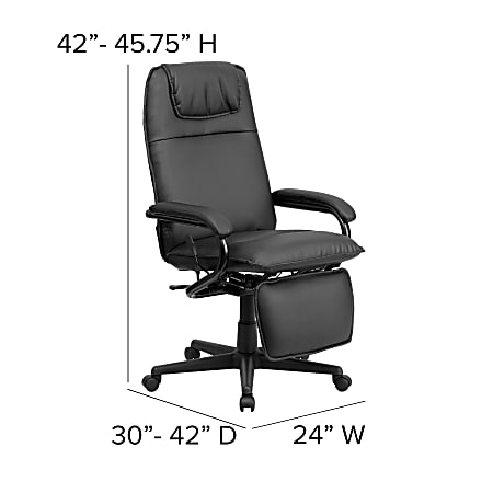 Lucklife Black PU Leather Office Chair with Footrest Big and Tall