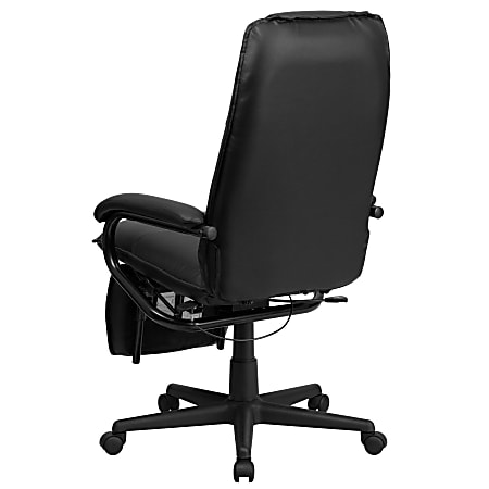 Lucklife Black PU Leather Office Chair with Footrest Big and Tall