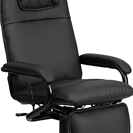 Lucklife Black PU Leather Office Chair with Footrest Big and Tall