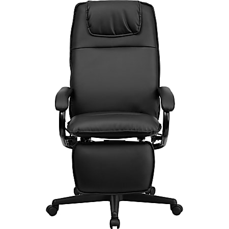Flash Furniture Ergonomic LeatherSoft Faux Leather High Back Reclining  Swivel Chair Black - Office Depot