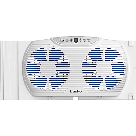 Lasko Electrically Reversible Twin Window Fan with Bluetooth - 3 Speed - Thermostat, Reverse Airflow, Timer, Bluetooth - 10.2" Height x 21.7" Width