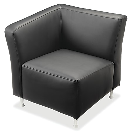 Lorell® Fuze Modular Bonded Leather Right-Arm Lounge Chair, Black