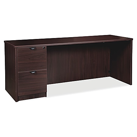 Lorell® Prominence 2.0 72"W Left-Pedestal Credenza Computer Desk, Espresso