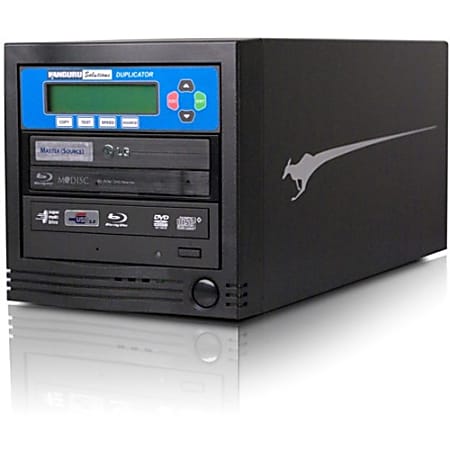 Kanguru 1-to-1 Blu-ray Duplicator - Standalone - BD-ROM, Blu-ray Writer - 12x BD-R, 12x BD-R, 6x BD-R, 6x BD-R, 16x DVD R, 16x DVD-R, 8x DVD R, 8x DVD-R, 48x CD-R - 2x BD-RE, 2x BD-RE, 2x BD-RE, 6x DVD-RW, 8x DVD RW, 24x CD-RW - USB, SATA, TAA Compliant