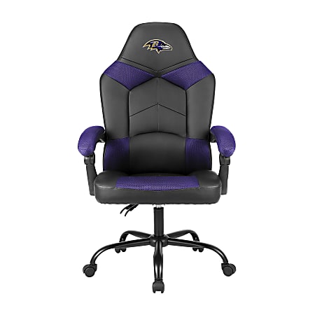 Imperial Adjustable Oversized Vinyl High-Back Office Task Chair, NFL Baltimore Ravens, Black/Purple