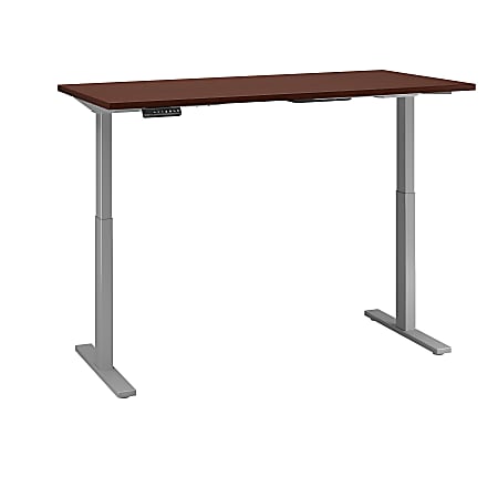 Bush Business Furniture Move 60 Series 72"W x 30"D Height Adjustable Standing Desk, Harvest Cherry/Cool Gray Metallic, Premium Installation