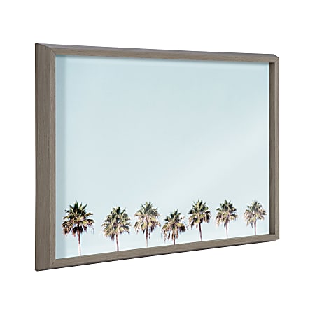 Kate and Laurel Blake Non-Magnetic Framed Dry-Erase Printed Glass, 18” x 24”, 7 Palms by Simon Te of Tai Prints, Gray Plastic Frame
